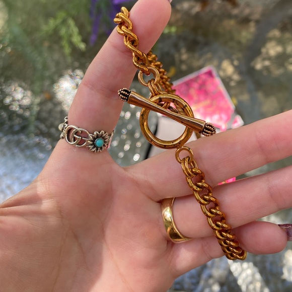 Juicy Couture Logo Gold & Crystal Heart Chain Necklace with Box - Picture 6 of 16